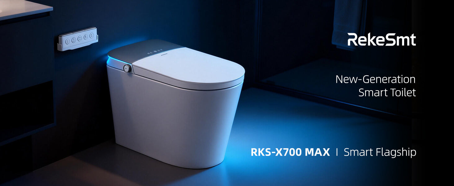 RekeSmt Smart Toilet with Bidet Built-in - Foam Shield, Auto Open Close, One Piece Electric Toilet with Instant Warm Water & Dryer, Heated Bidet Seat, Auto Flush, Foot Sensor, Blackout Flush